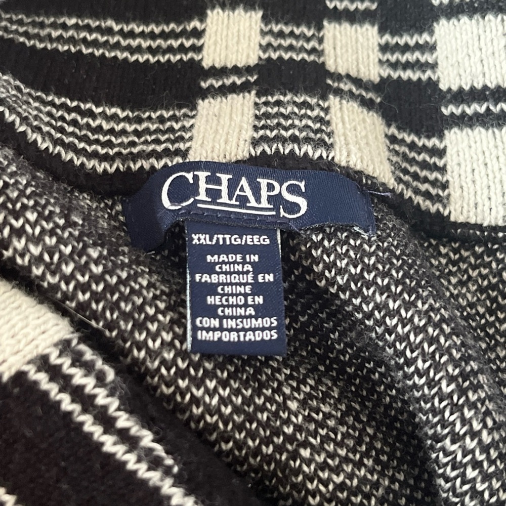 Chaps plaid zip up moto sweater jacket - Picture 6 of 6